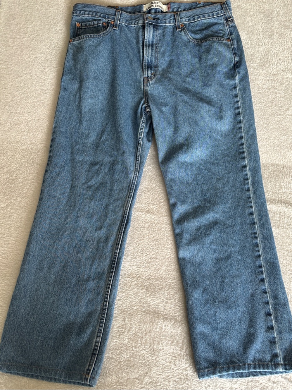 Levi’s 516 Slim Fit Blue Jeans Men’s 40 Hemmed 28” Inseam 100% Cotton EUC